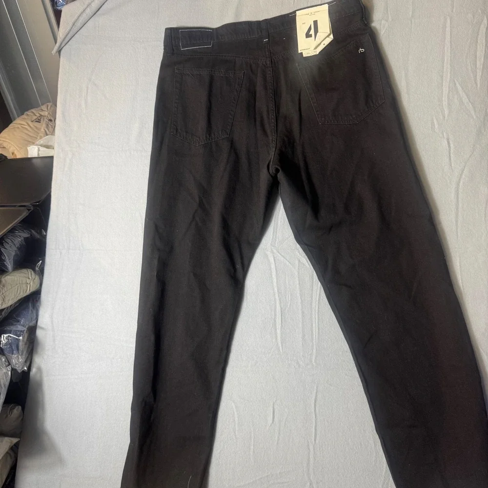 Rag & Bone Fit 4 Featherweight Black Straight Leg Jeans 38x32 MED25S1247RGBL‎
